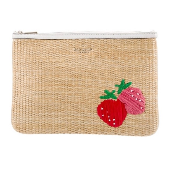 Kate Spade Picnic In The Park Strawberry Clutch Bag/ Stud Earrings Set - Picture 2 of 13